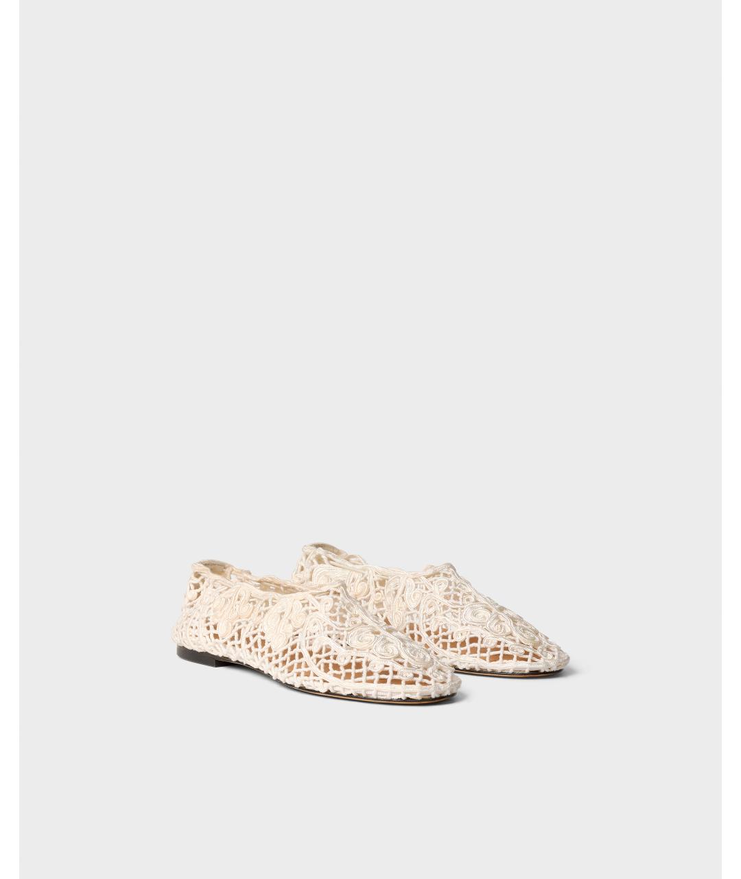 Odissì Белые текстильные балетки, фото 2