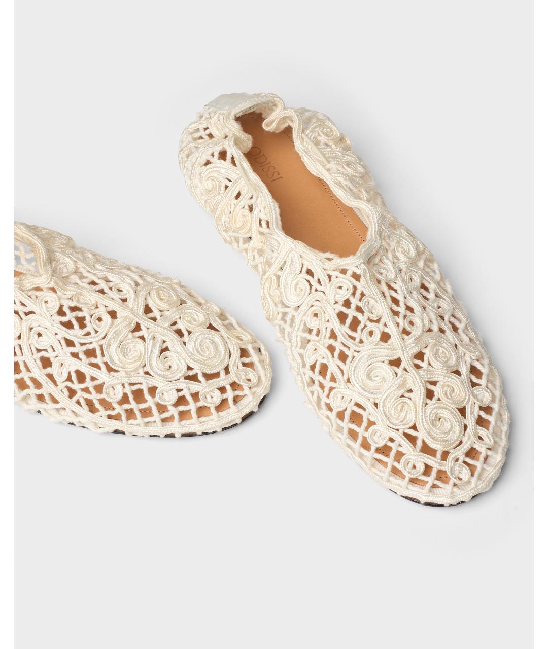 Odissì Белые текстильные балетки, фото 4