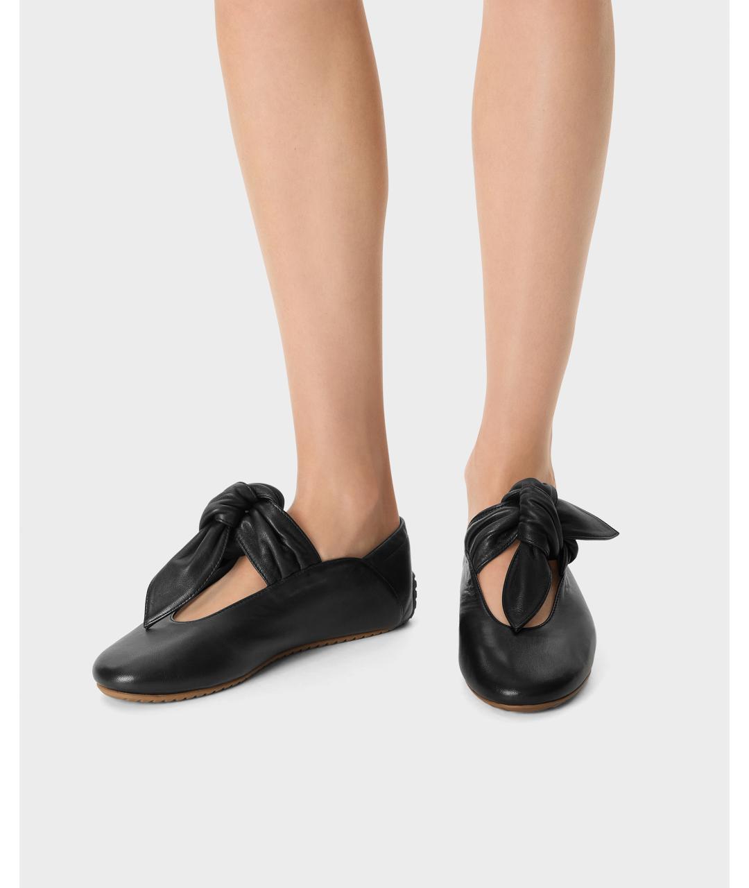 Odissì Черные кожаные балетки, фото 5