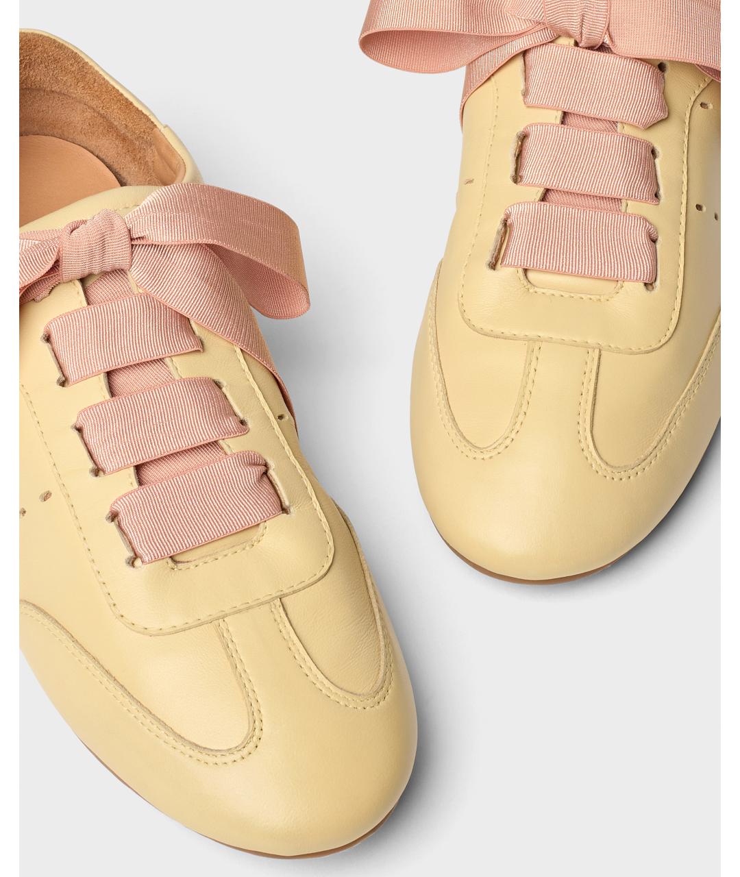 Odissì Бежевые кожаные кроссовки, фото 4