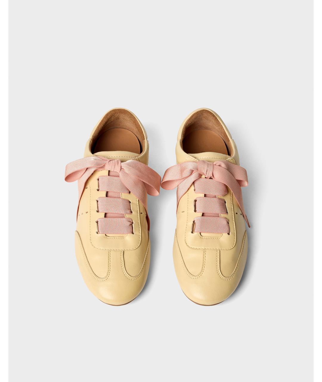 Odissì Бежевые кожаные кроссовки, фото 3