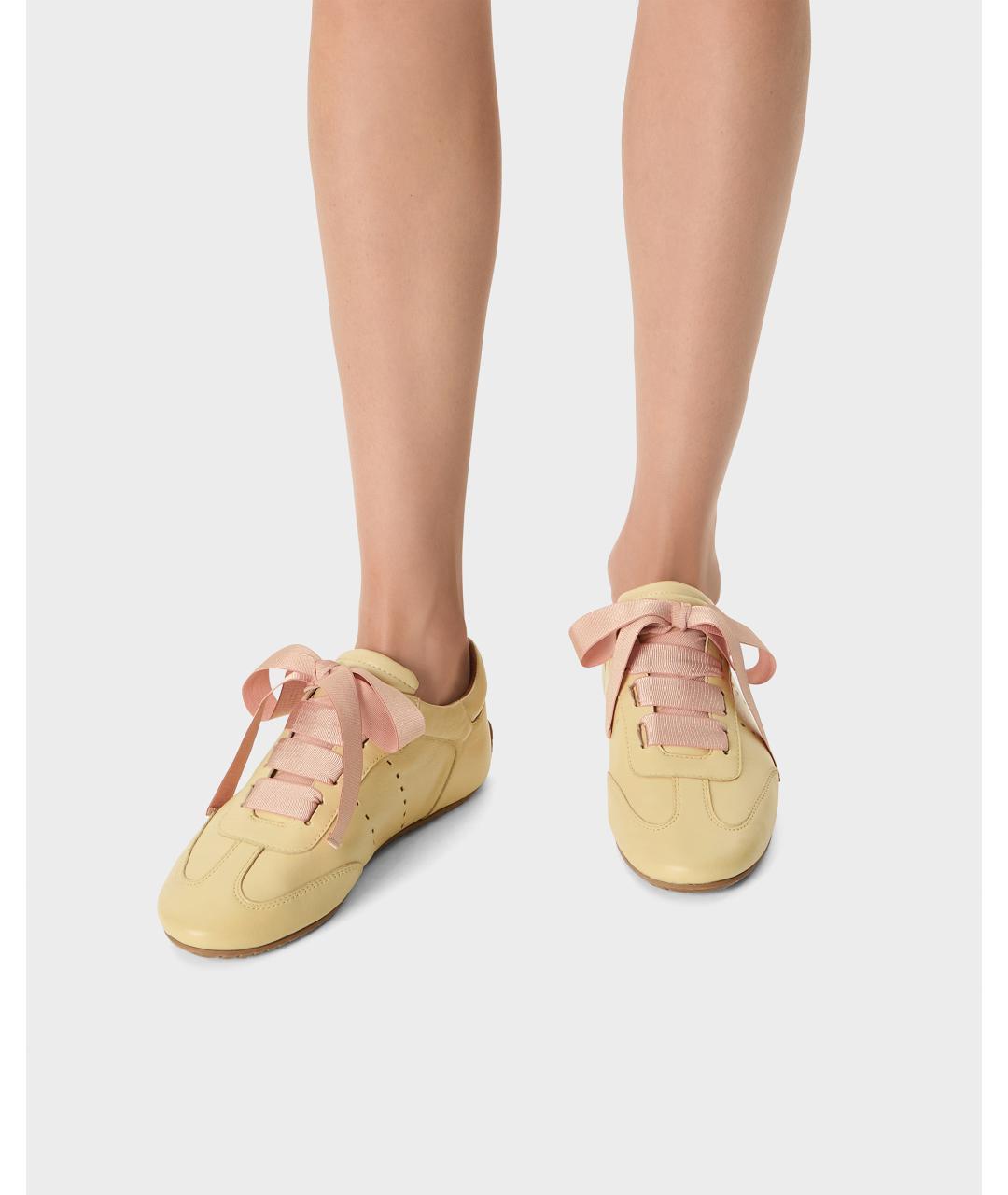 Odissì Бежевые кожаные кроссовки, фото 5