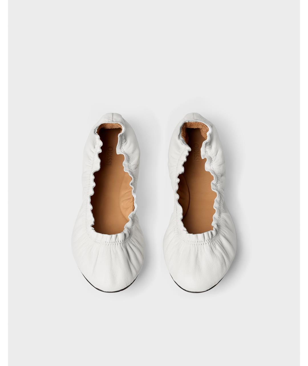 Odissì Белые кожаные балетки, фото 3