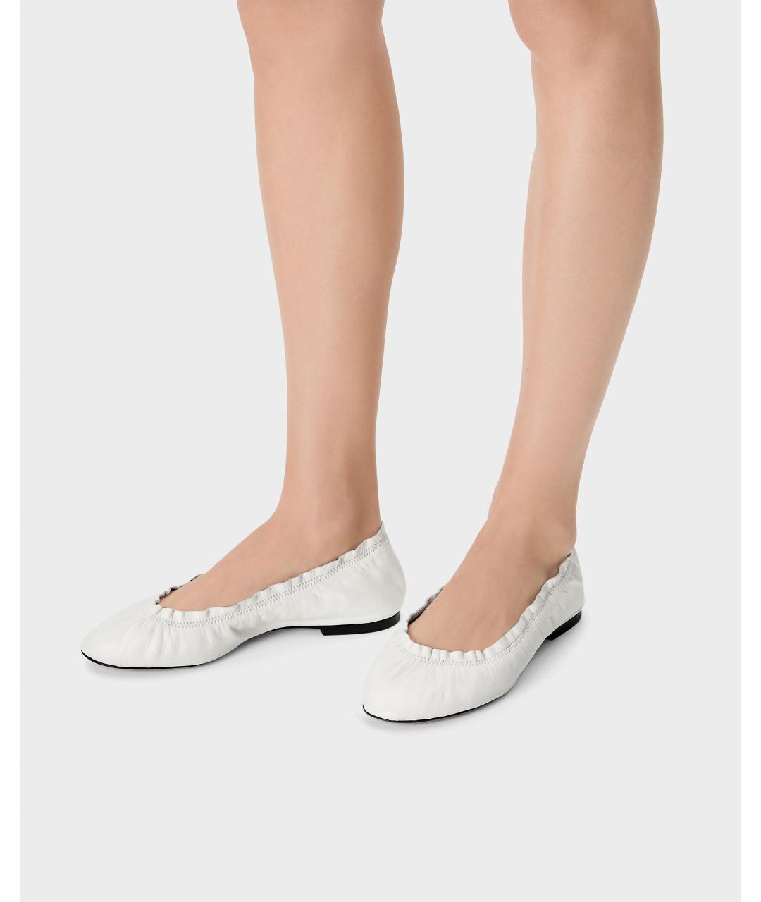 Odissì Белые кожаные балетки, фото 5