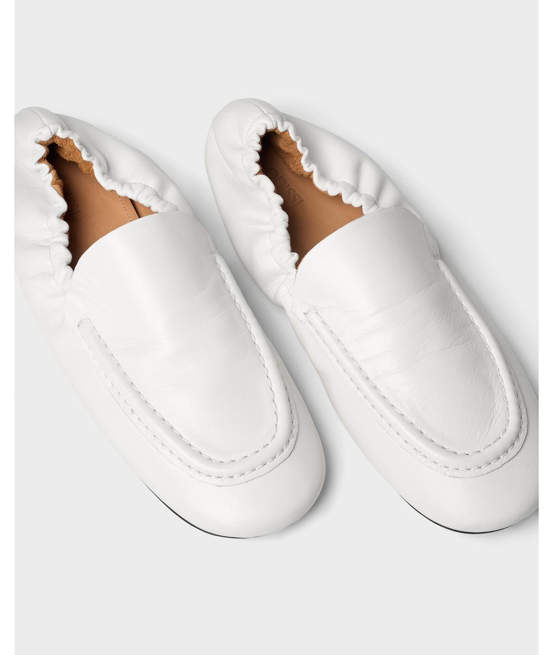 Odissì Белые кожаные лоферы, фото 4