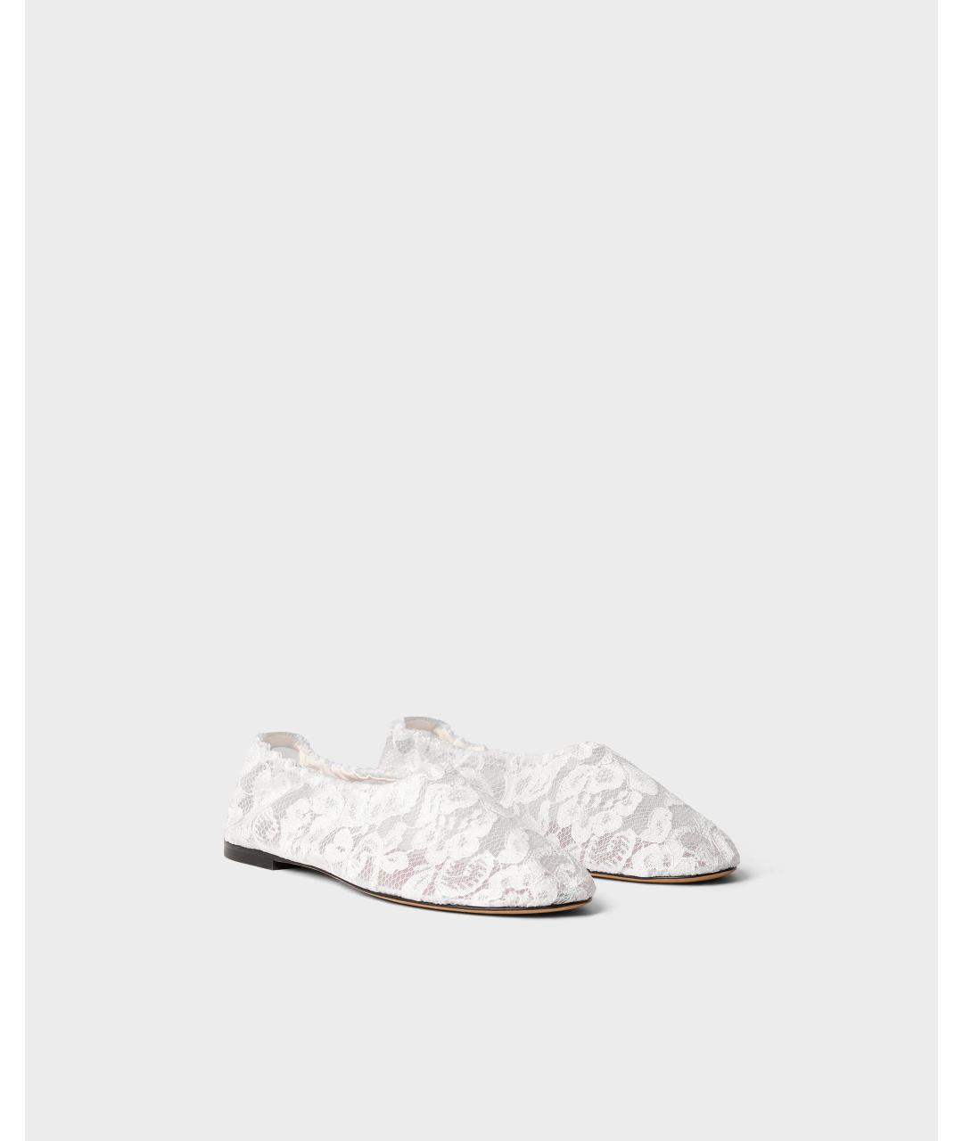 Odissì Белые текстильные балетки, фото 2