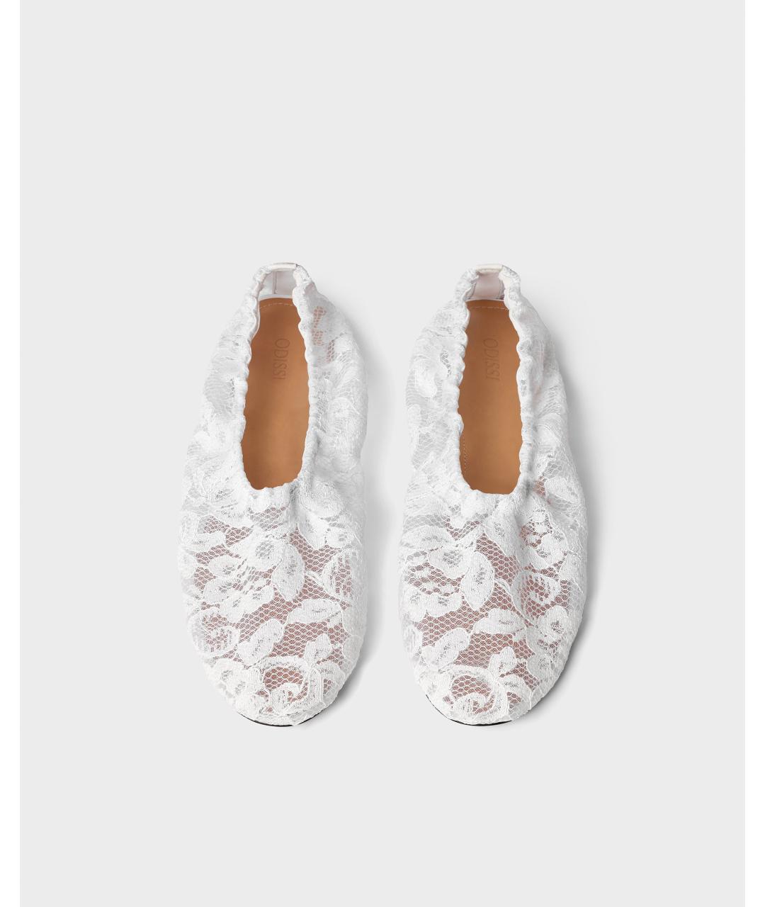 Odissì Белые текстильные балетки, фото 3