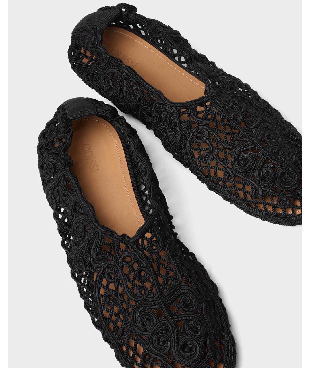 Odissì Черные текстильные балетки, фото 4