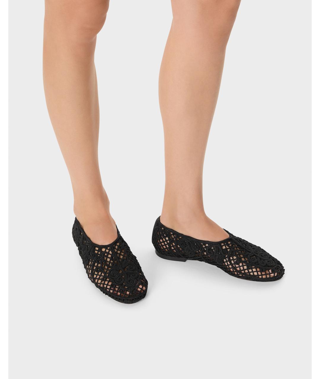 Odissì Черные текстильные балетки, фото 5
