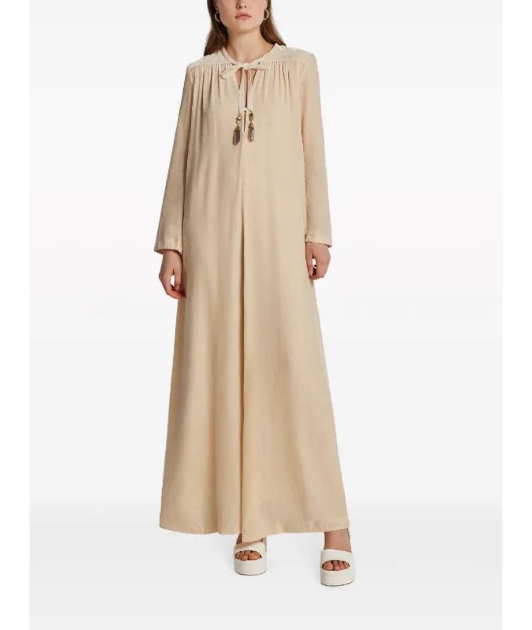 ZIMMERMANN Бежевое вискозное повседневное платье, фото 3