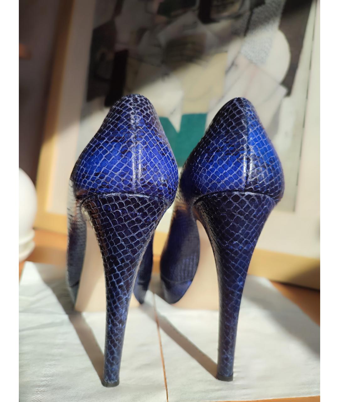 MIU MIU Синие кожаные туфли, фото 4
