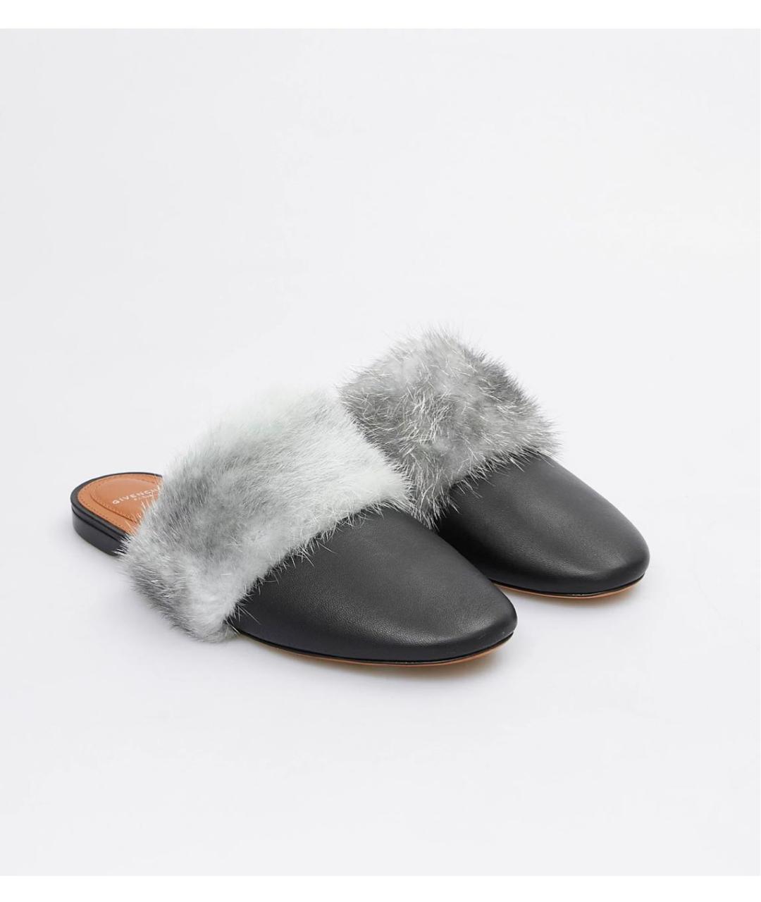 GIVENCHY Черные кожаные мюли, фото 2