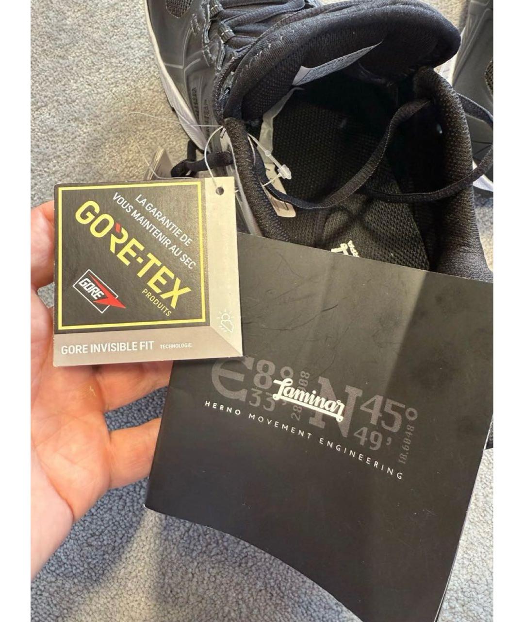 HERNO Черные текстильные низкие кроссовки / кеды, фото 6