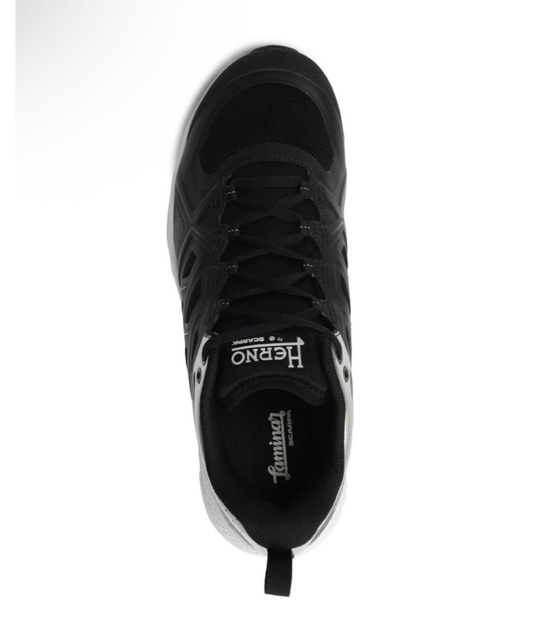 HERNO Черные текстильные низкие кроссовки / кеды, фото 4