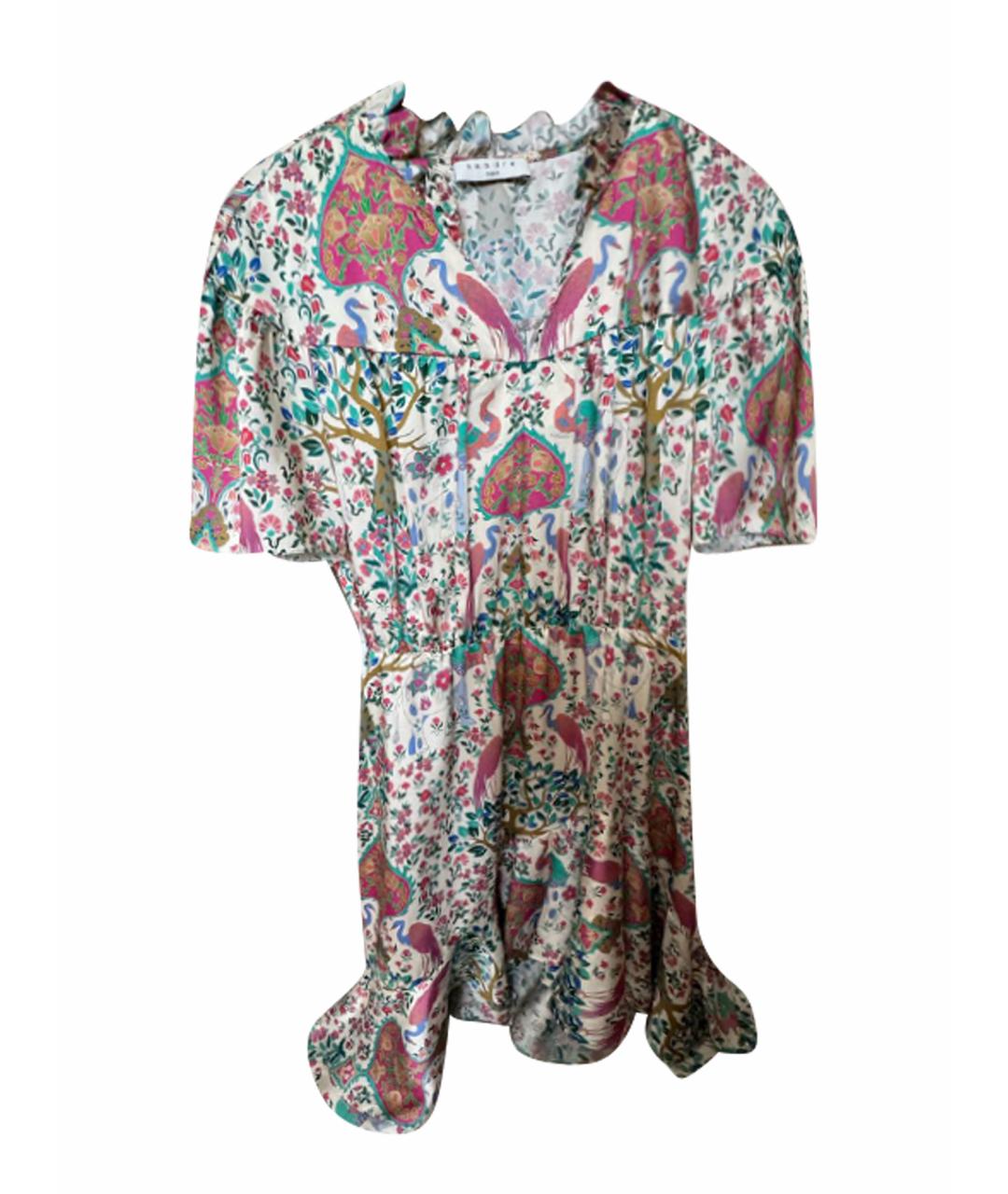 SANDRO Мульти шелковое повседневное платье, фото 1