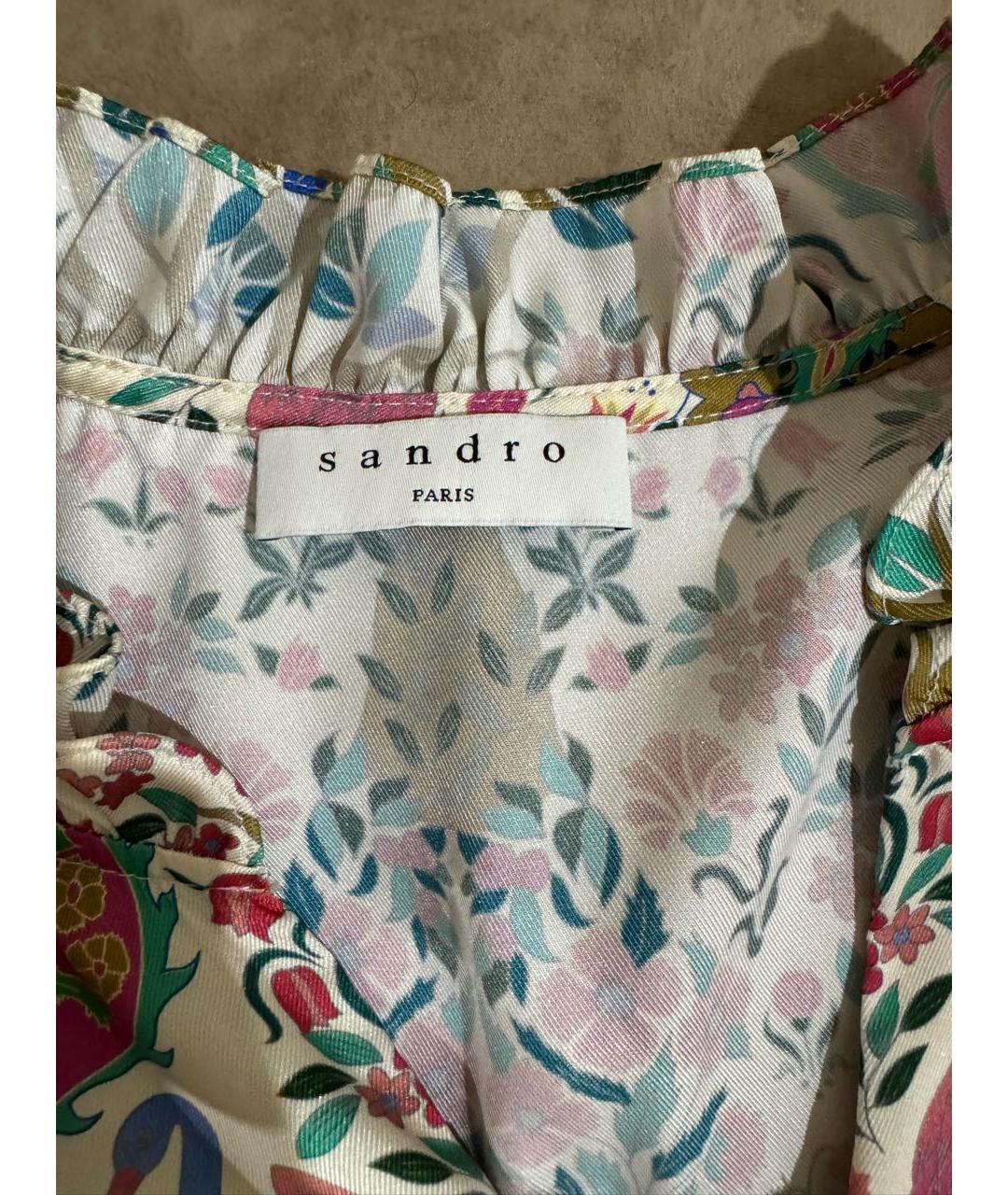 SANDRO Мульти шелковое повседневное платье, фото 3