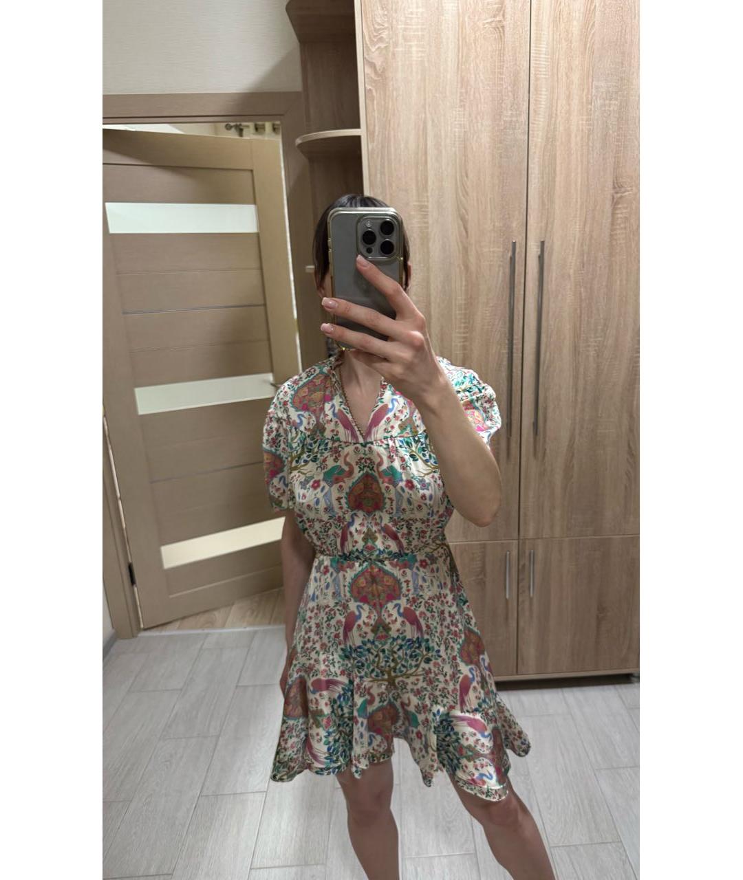 SANDRO Мульти шелковое повседневное платье, фото 6