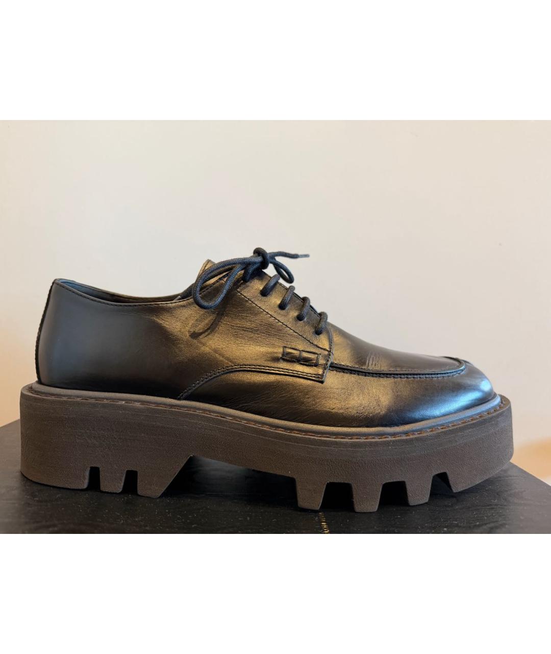 DRIES VAN NOTEN Черные кожаные лоферы, фото 8