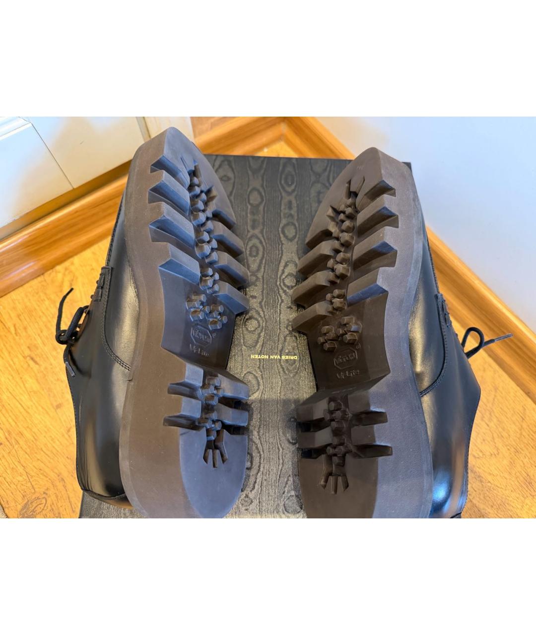 DRIES VAN NOTEN Черные кожаные лоферы, фото 5