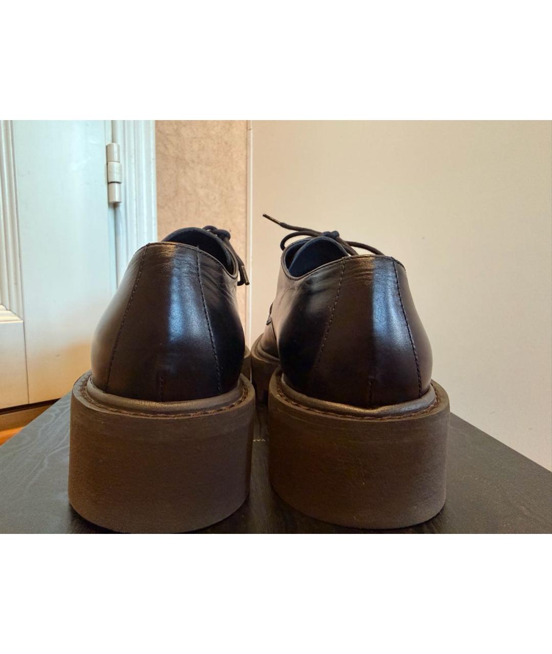 DRIES VAN NOTEN Черные кожаные лоферы, фото 4