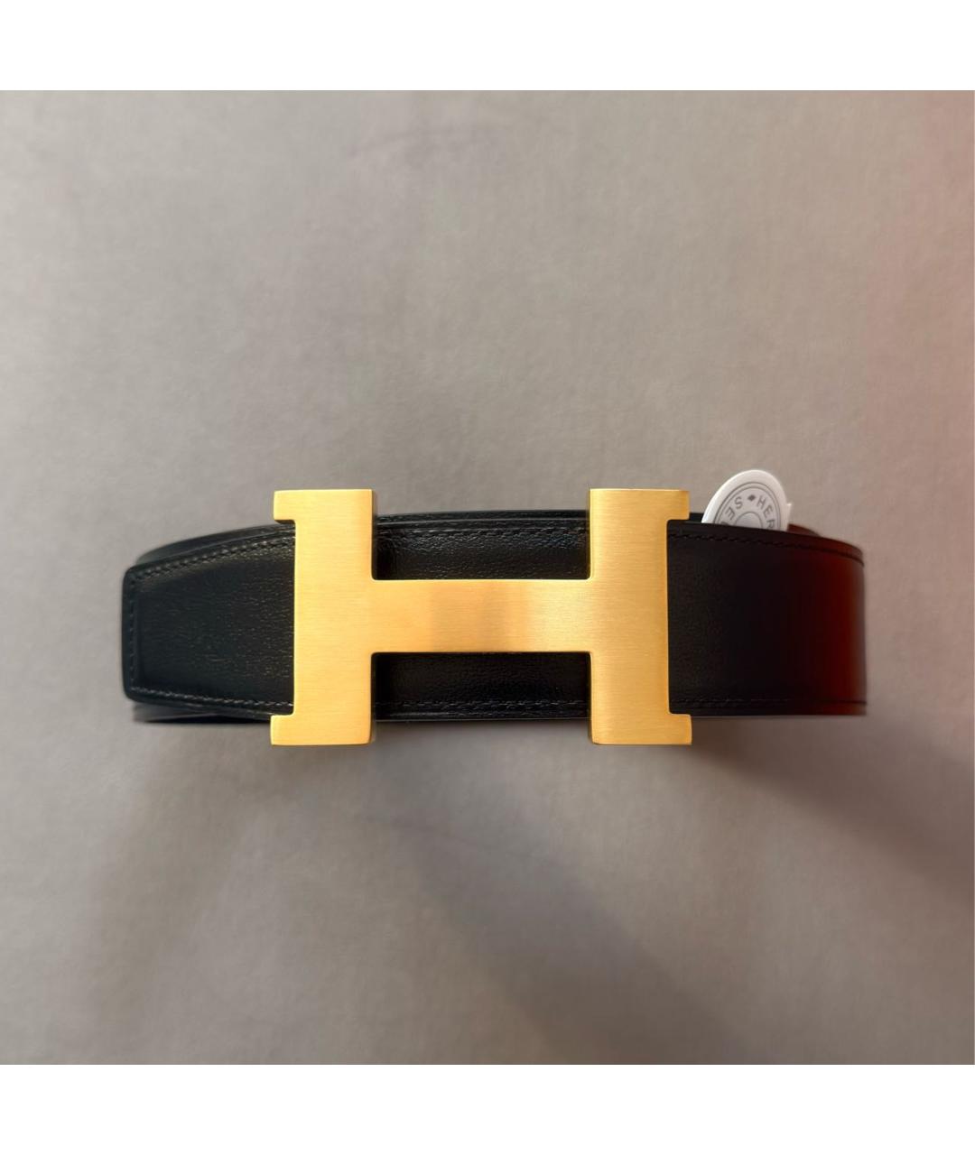 HERMES Черный кожаный ремень, фото 5