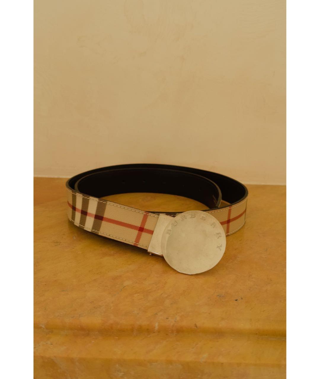 BURBERRY Бежевый кожаный ремень, фото 5