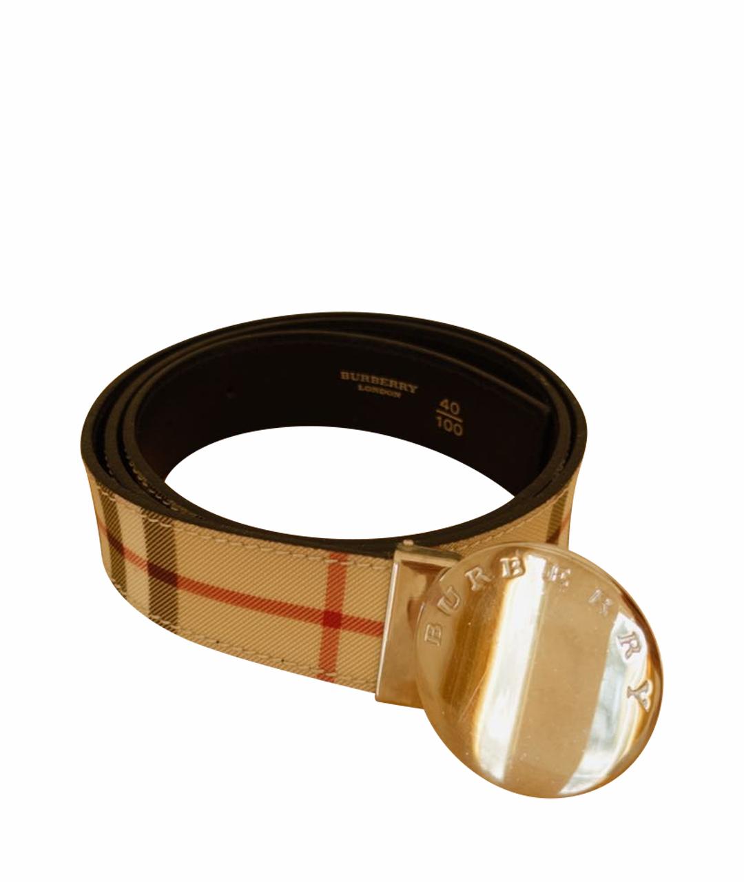 BURBERRY Бежевый кожаный ремень, фото 1