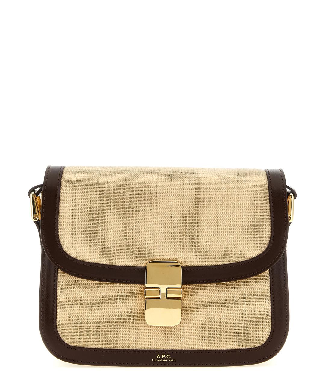 A.P.C. Бежевая хлопковая сумка через плечо, фото 1