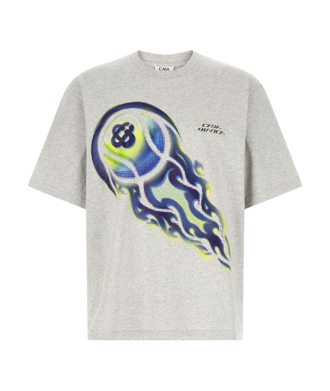 CASABLANCA Серая хлопковая футболка, фото 1