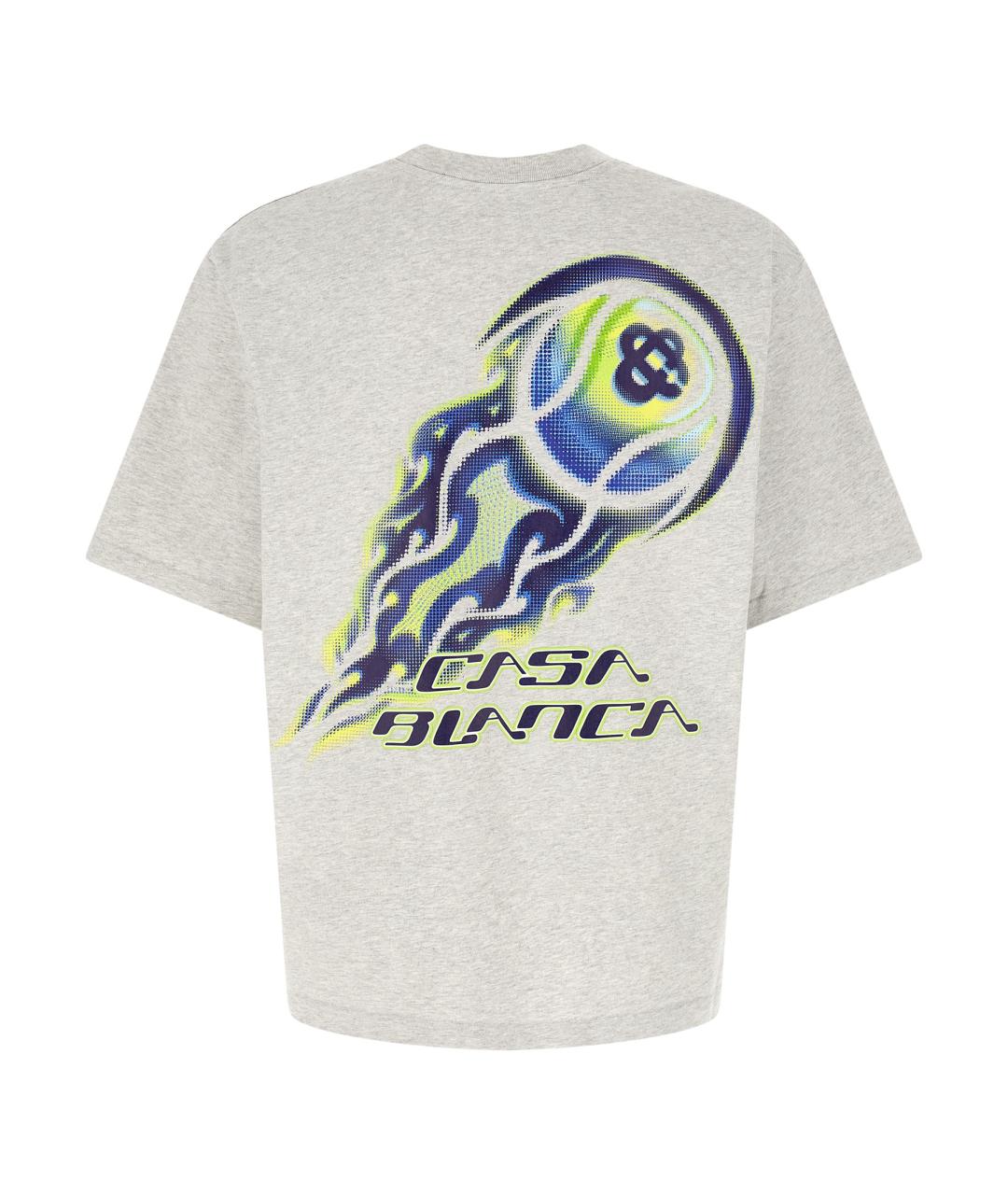 CASABLANCA Серая хлопковая футболка, фото 2