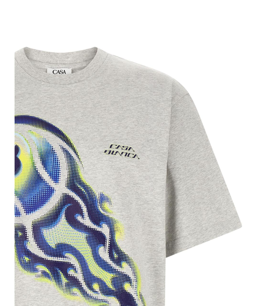 CASABLANCA Серая хлопковая футболка, фото 3