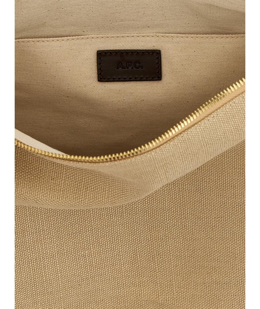A.P.C. Бежевая хлопковая сумка через плечо, фото 4
