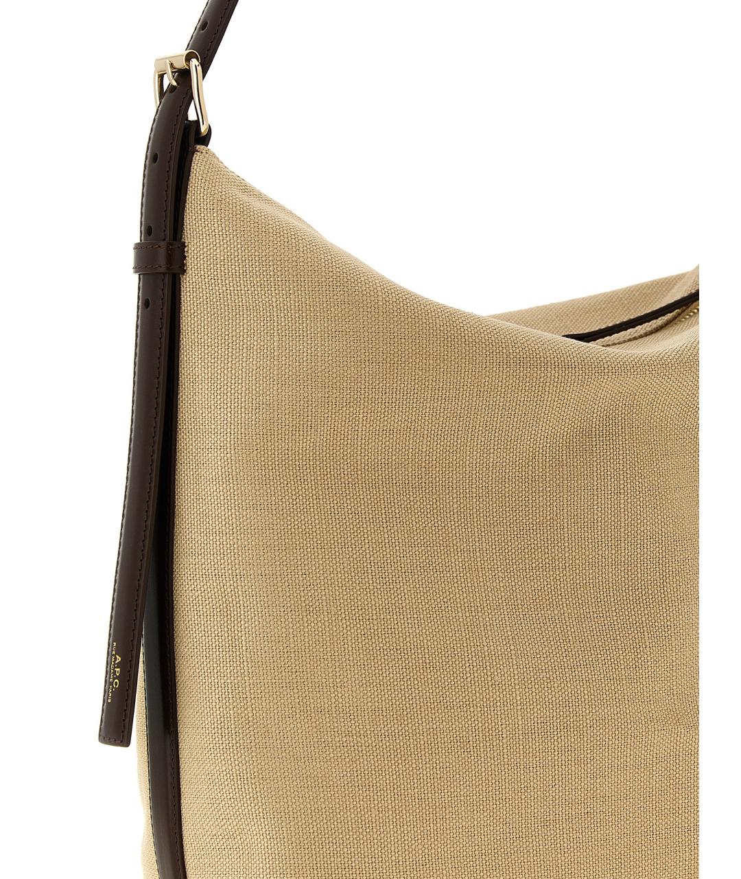 A.P.C. Бежевая хлопковая сумка через плечо, фото 3
