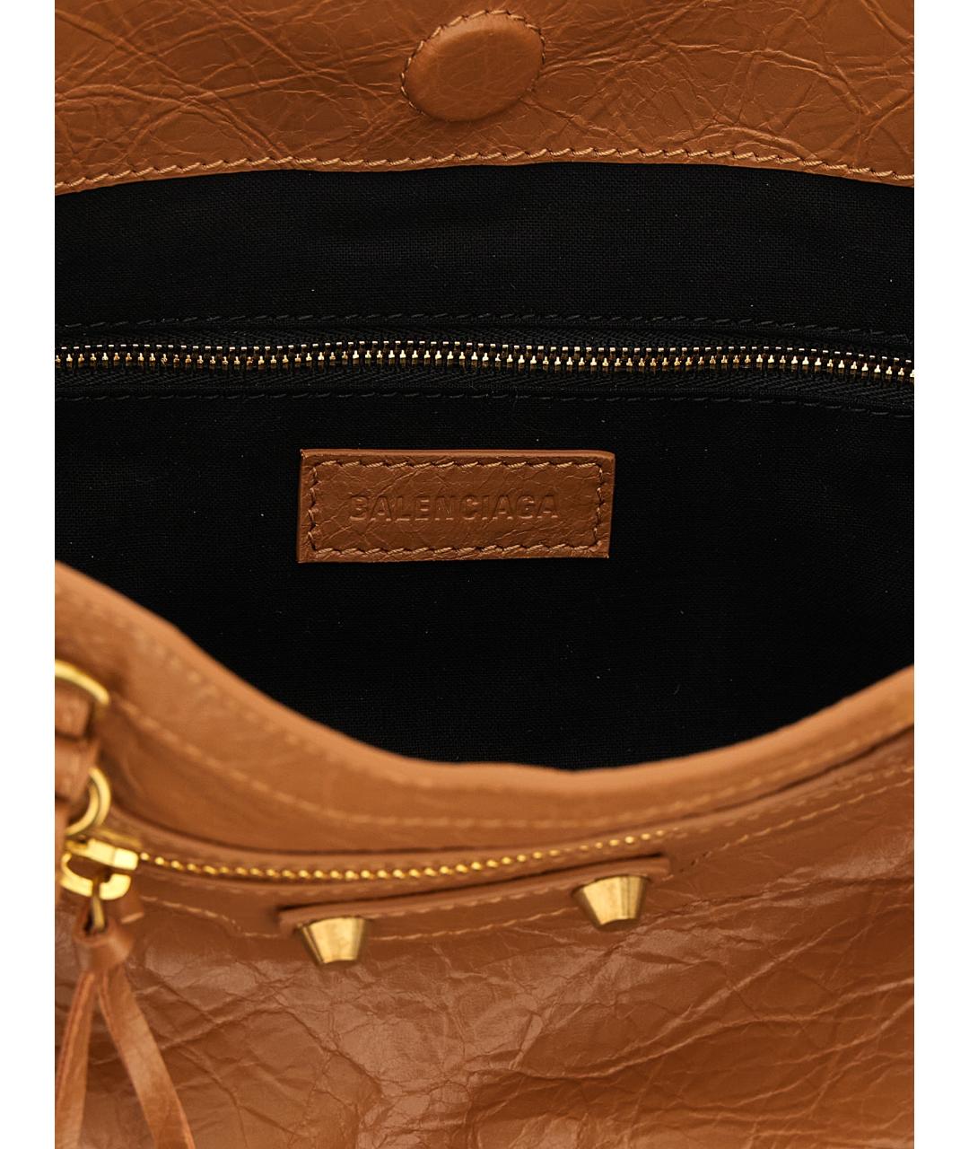 BALENCIAGA Коричневая кожаная сумка тоут, фото 4
