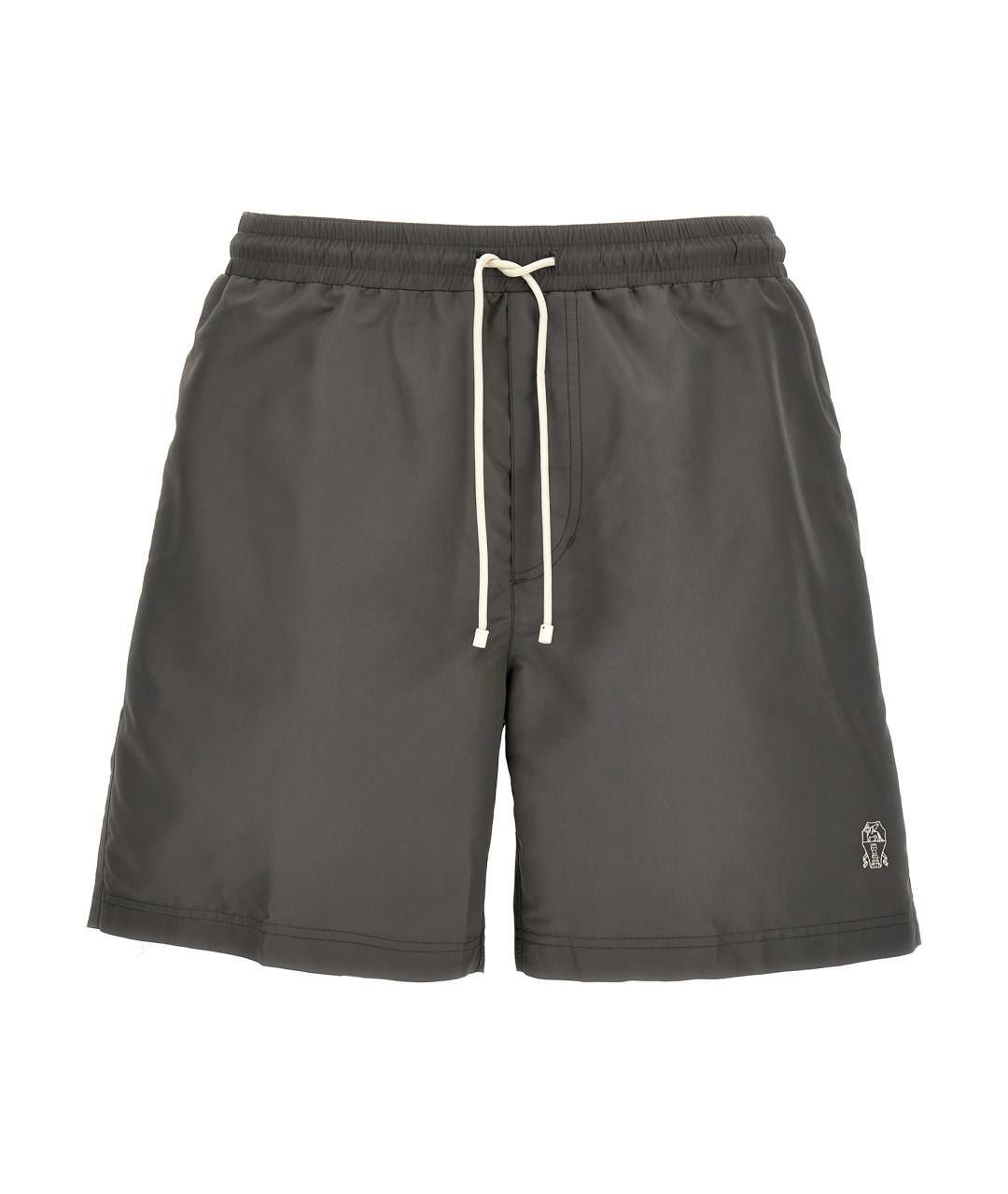 BRUNELLO CUCINELLI Серые полиэстеровые плавки, фото 1