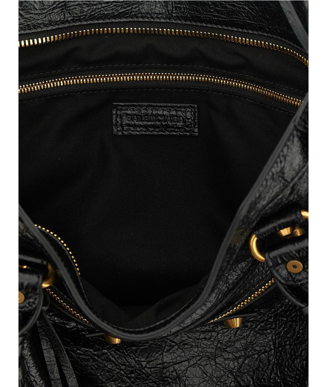 BALENCIAGA Черная кожаная сумка тоут, фото 3