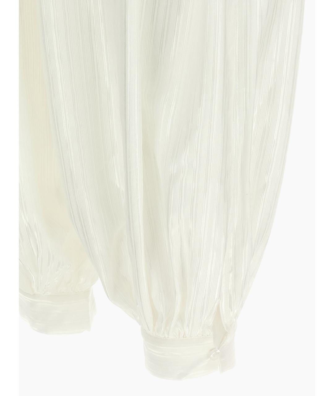 ROTATE Белые вискозные брюки широкие, фото 4