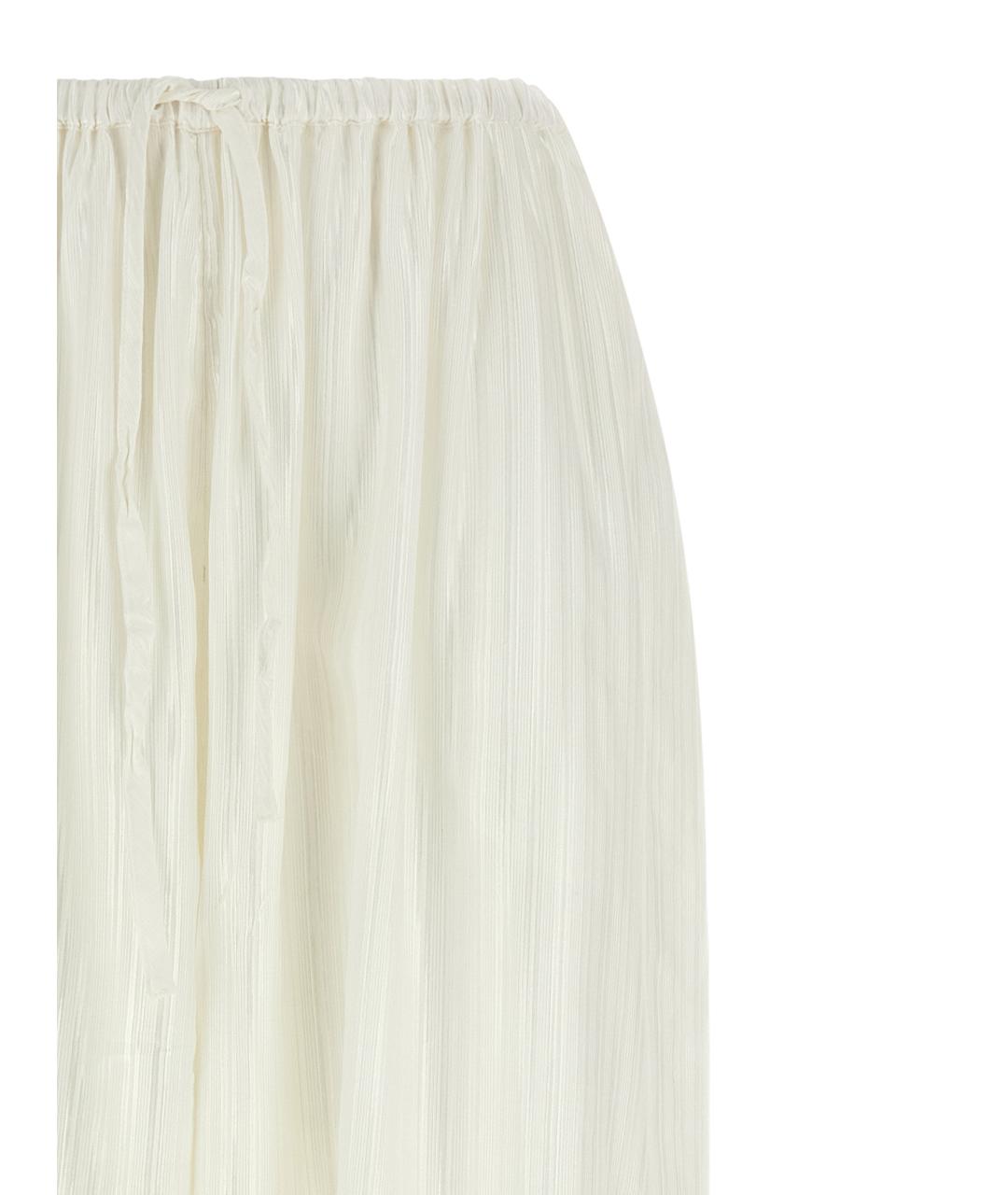 ROTATE Белые вискозные брюки широкие, фото 2