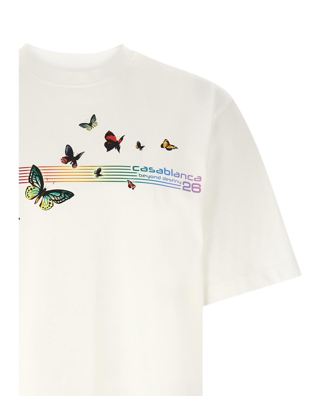 CASABLANCA Белая хлопковая футболка, фото 3