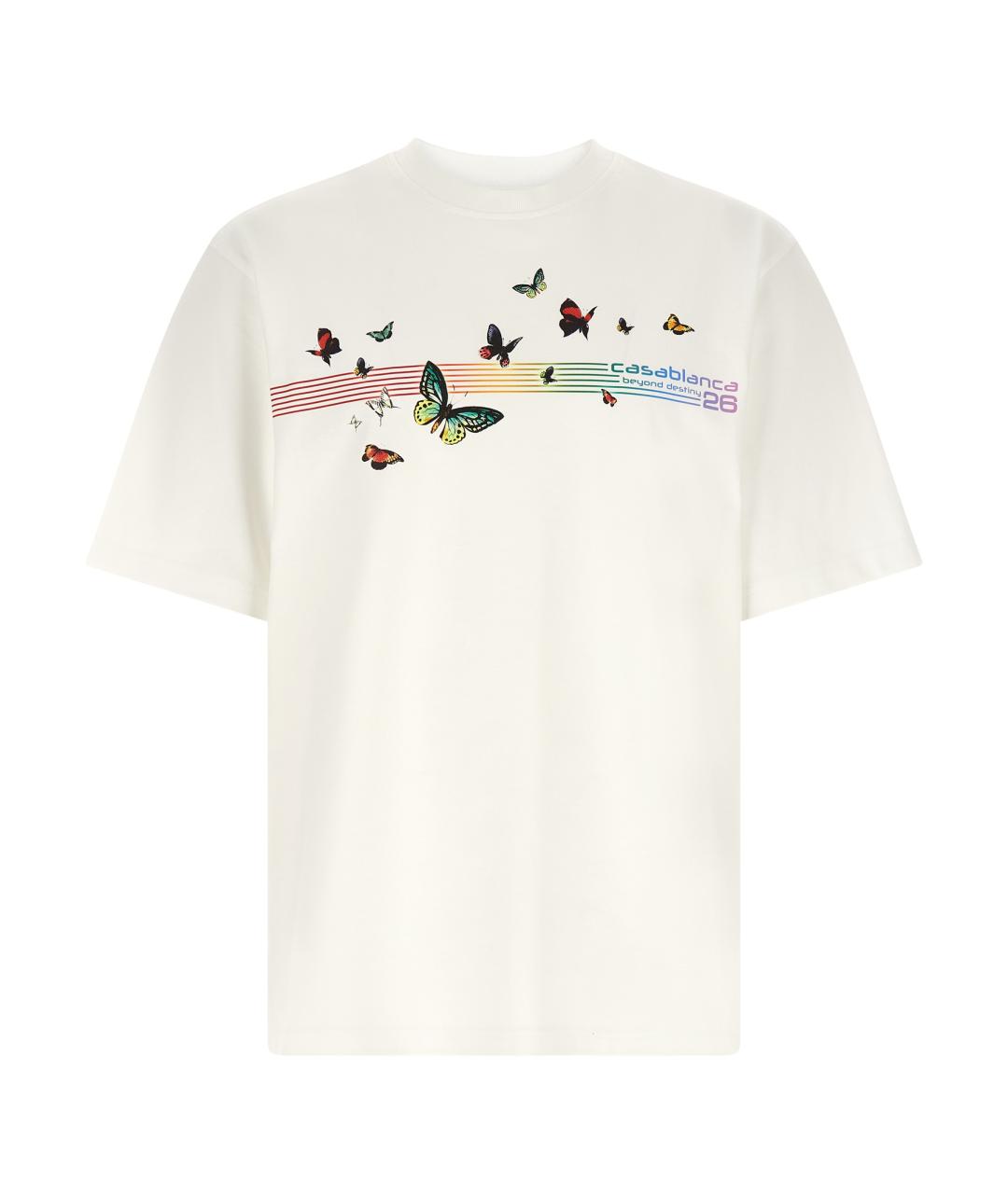 CASABLANCA Белая хлопковая футболка, фото 1