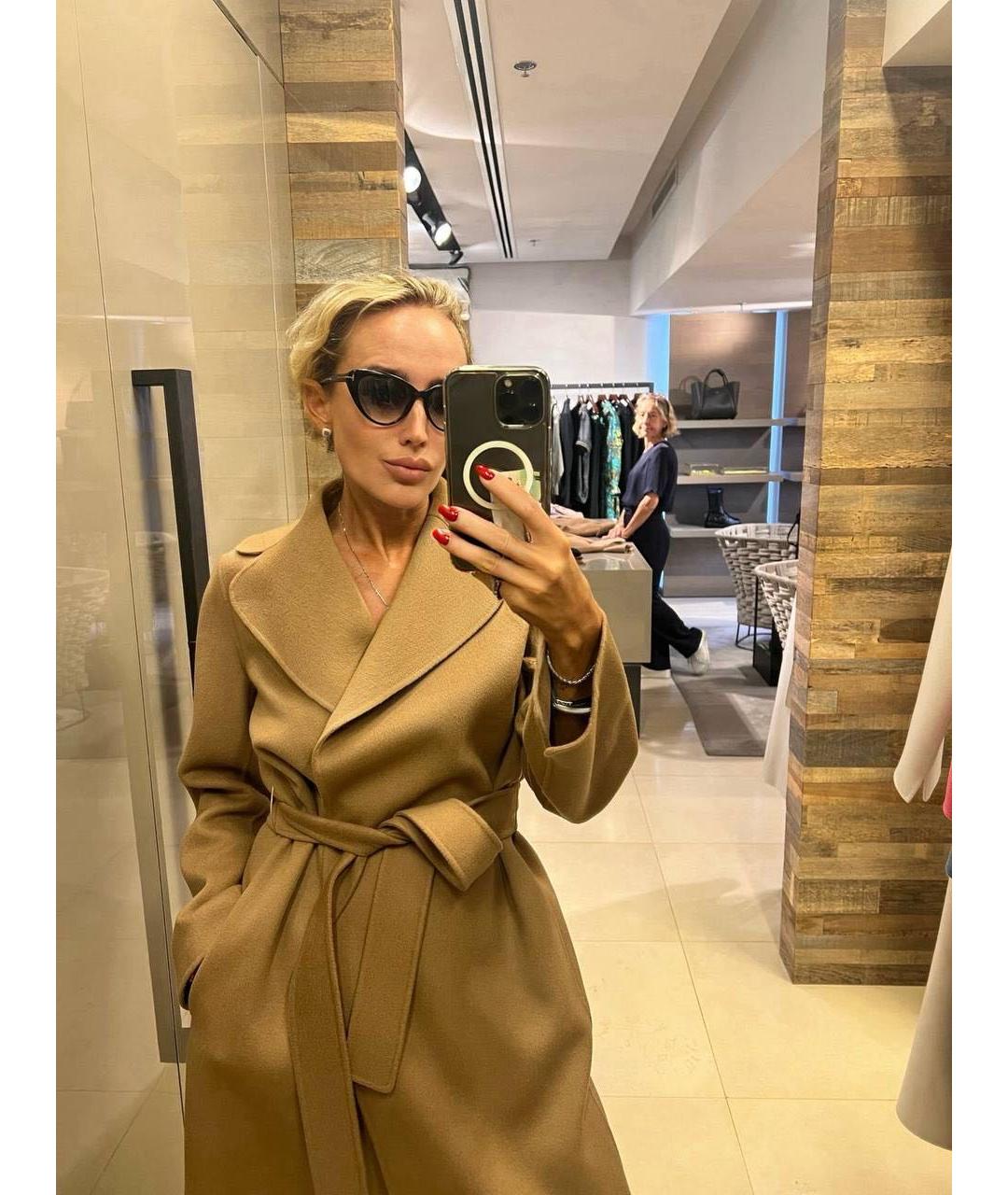 MAX MARA Бежевое шерстяное пальто, фото 4