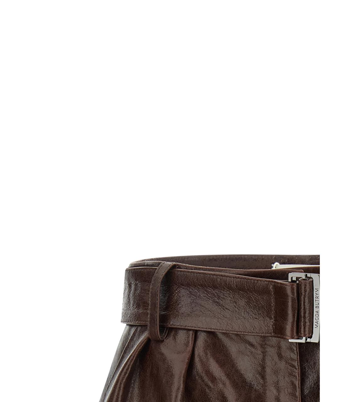 MAGDA BUTRYM Коричневые кожаные шорты, фото 3