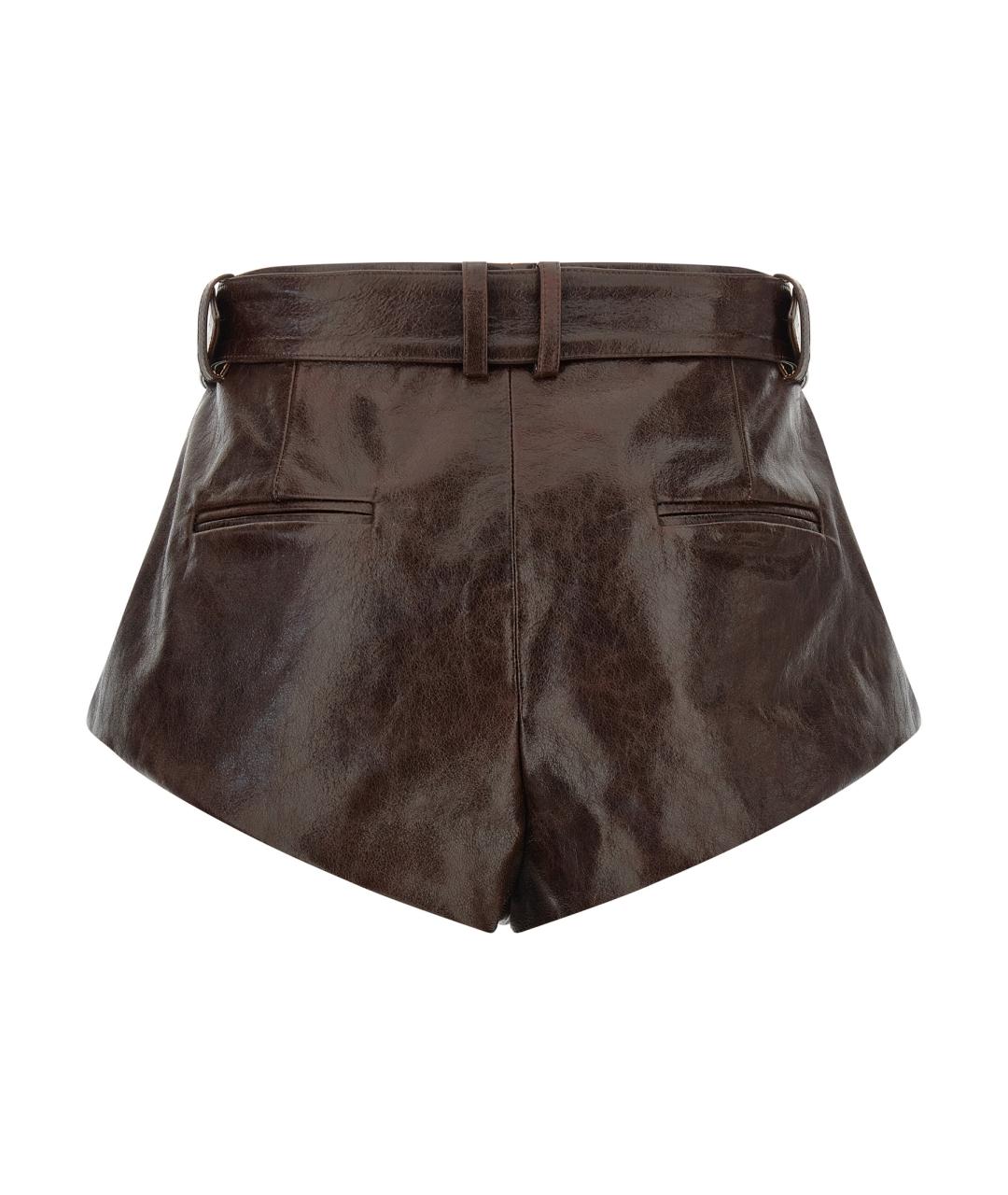 MAGDA BUTRYM Коричневые кожаные шорты, фото 2