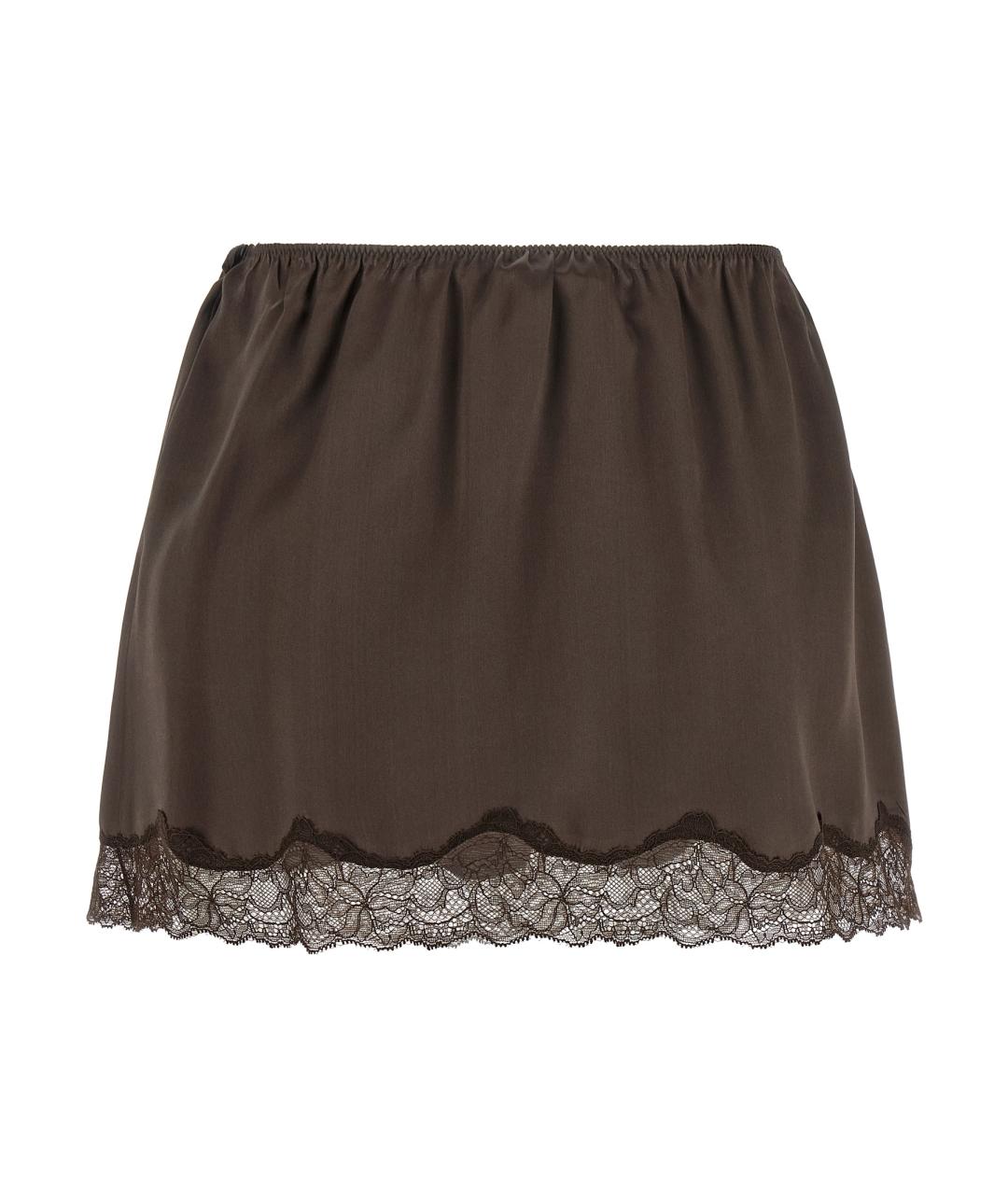 MAGDA BUTRYM Коричневая шелковая юбка миди, фото 2