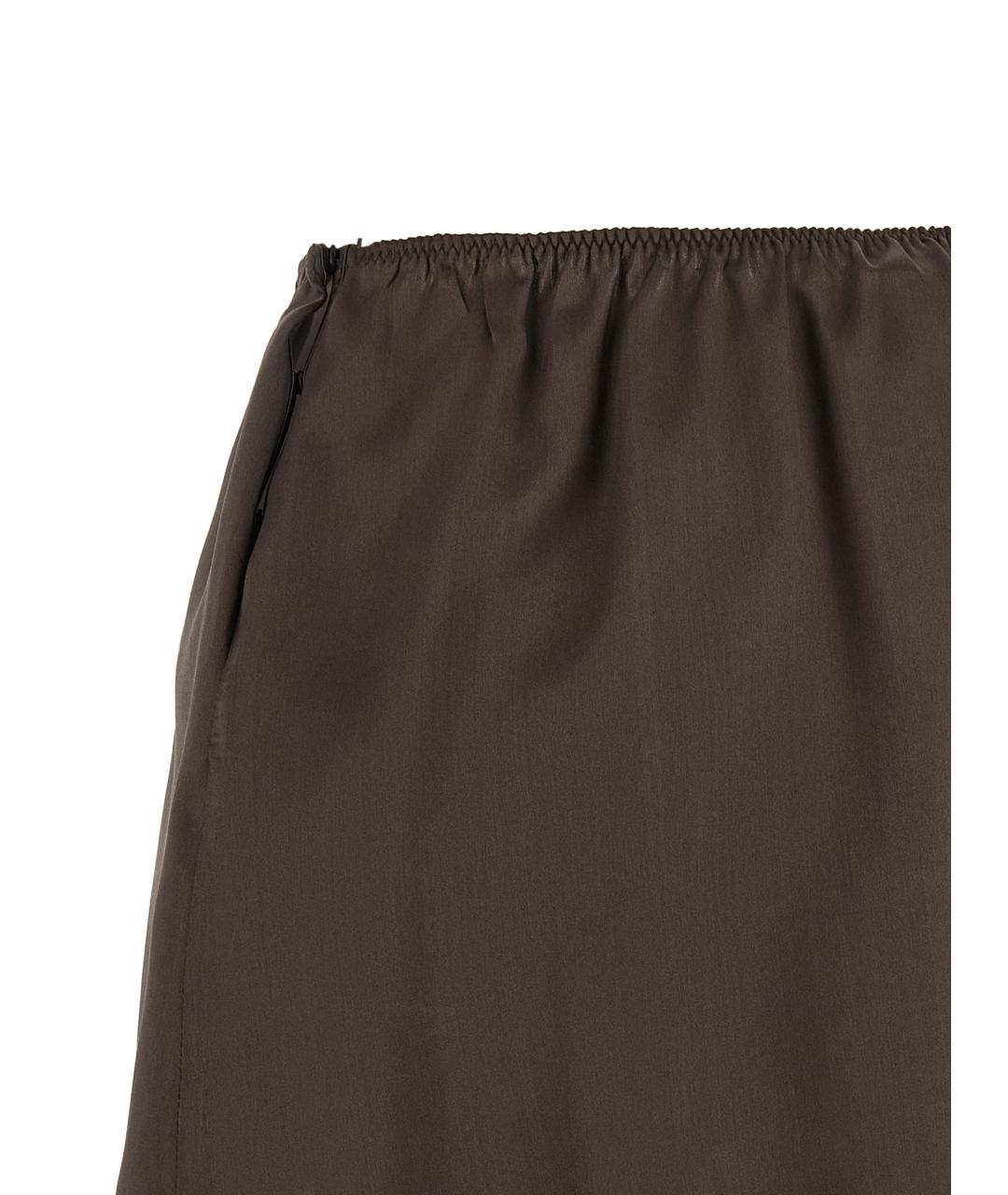 MAGDA BUTRYM Коричневая шелковая юбка миди, фото 4