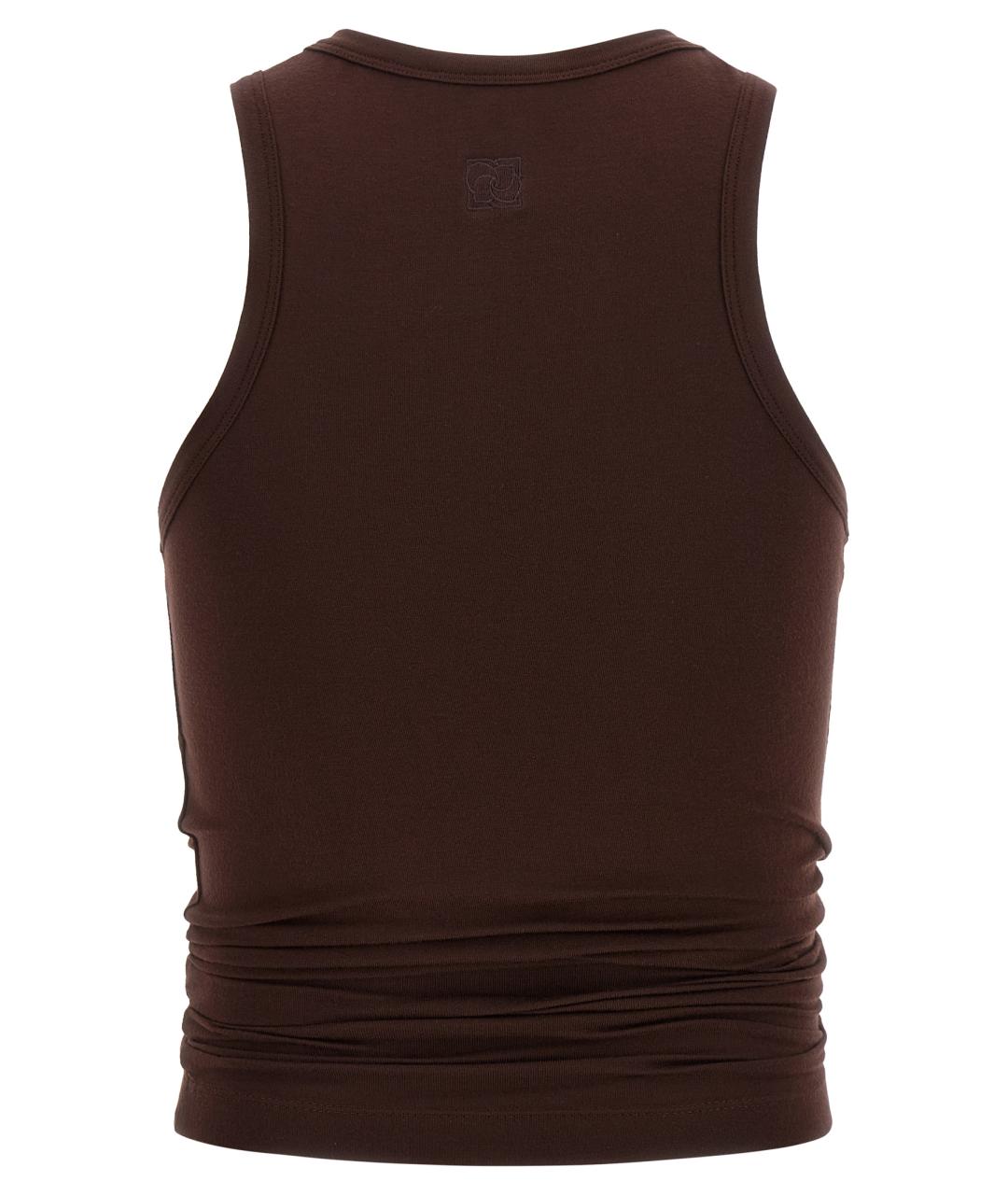 MAGDA BUTRYM Коричневая хлопковая майка, фото 2