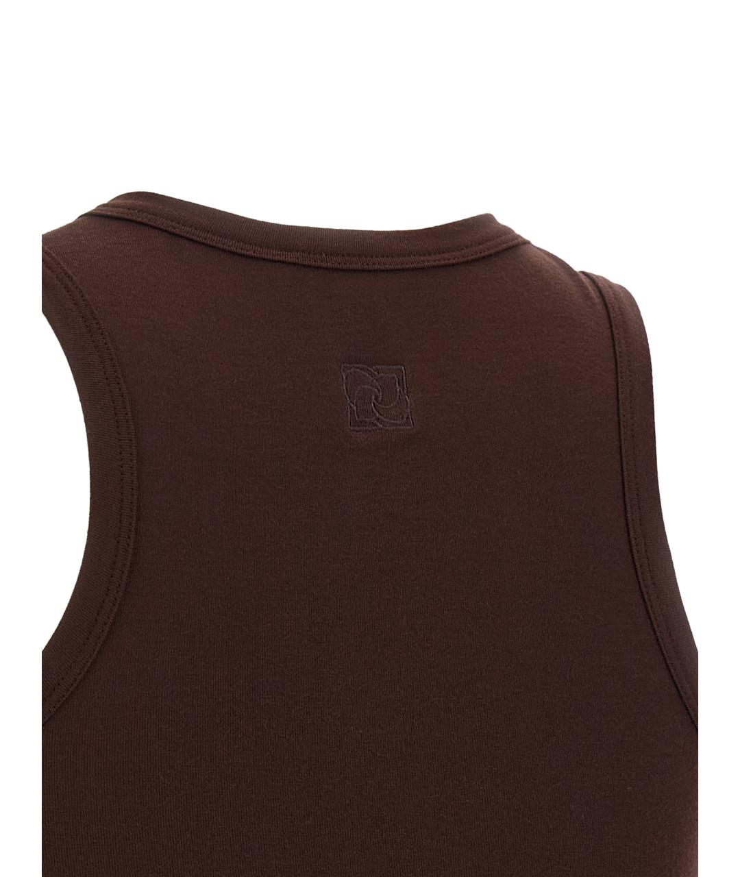 MAGDA BUTRYM Коричневая хлопковая майка, фото 4