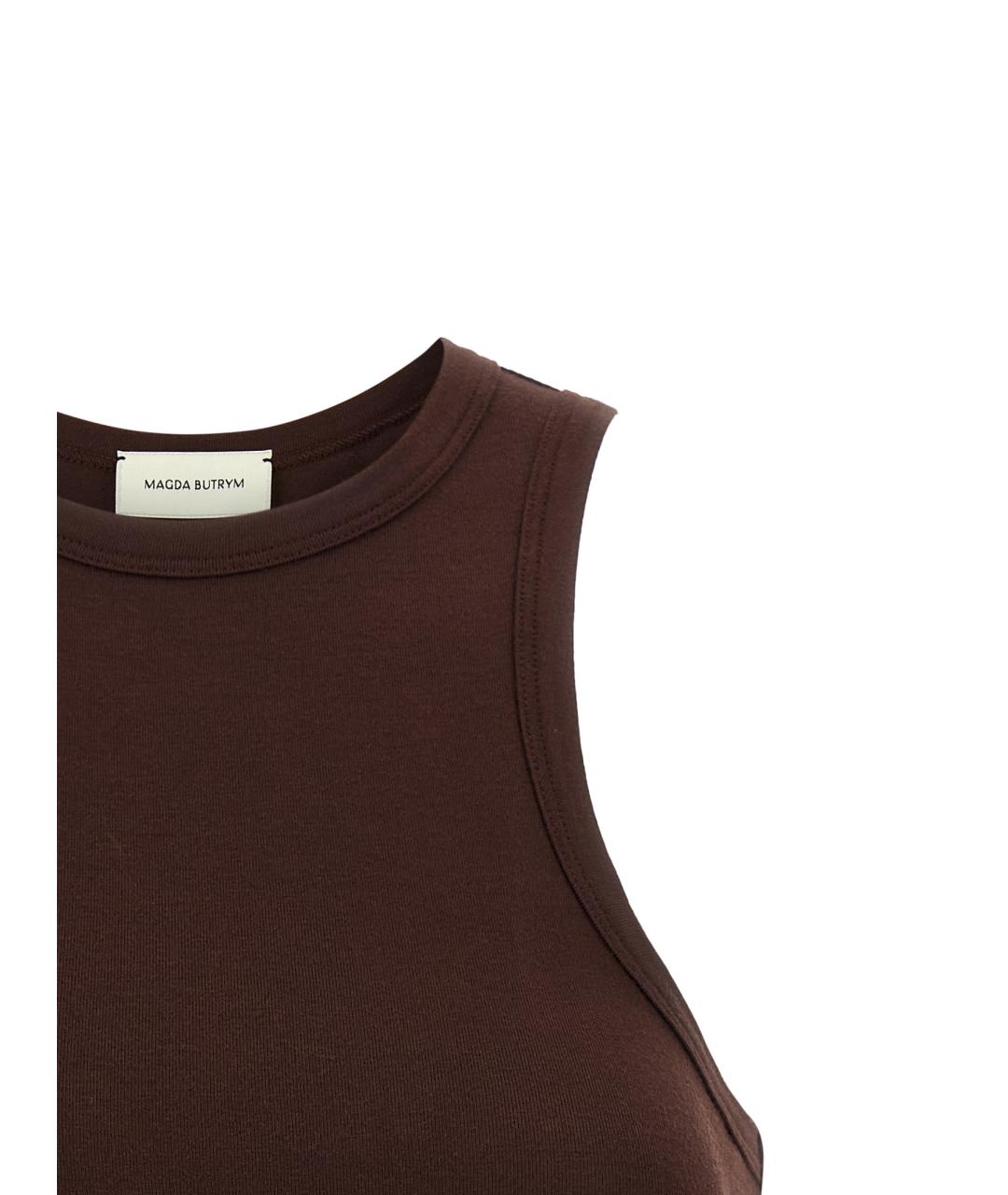 MAGDA BUTRYM Коричневая хлопковая майка, фото 3