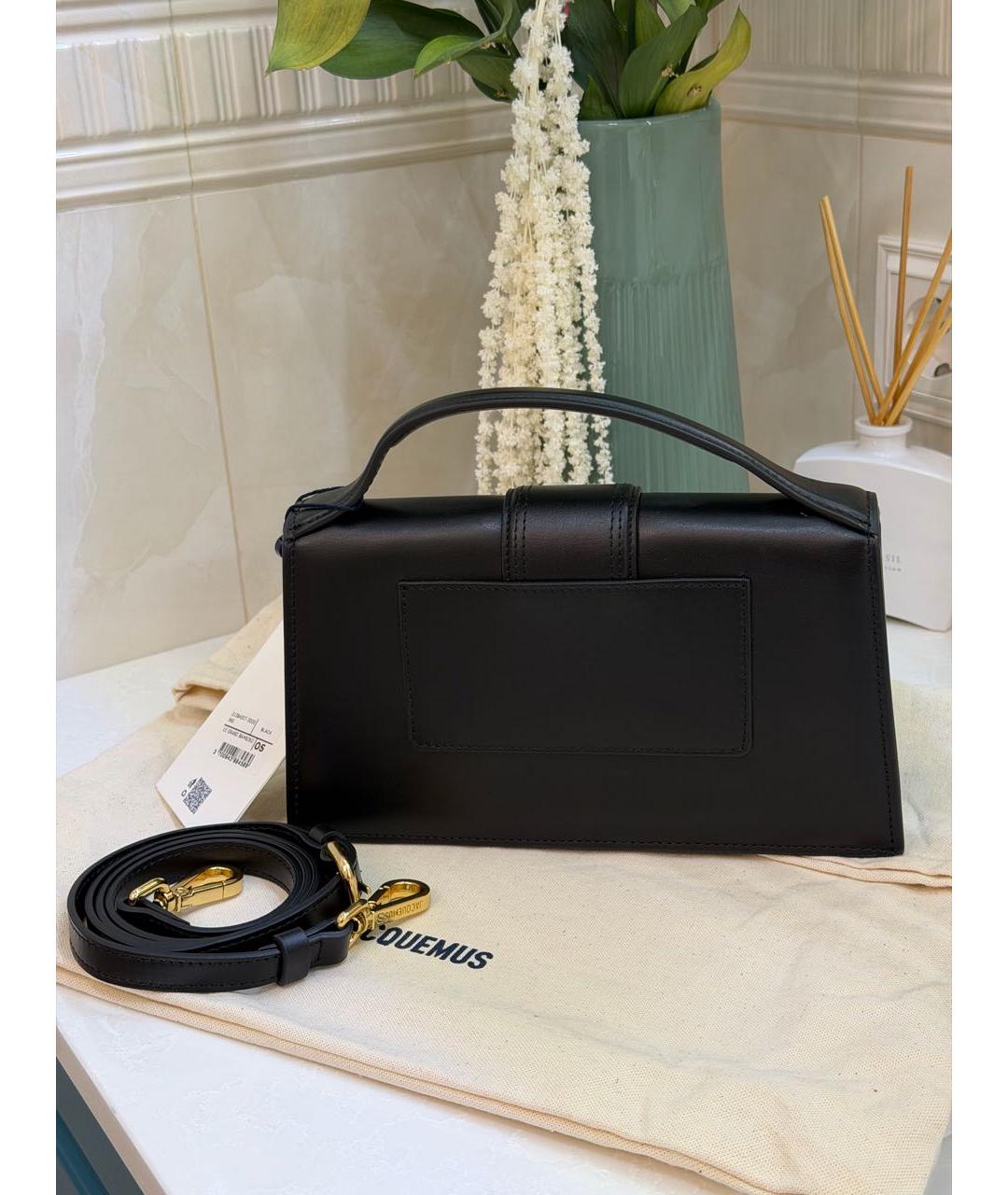 JACQUEMUS Черная кожаная сумка с короткими ручками, фото 5
