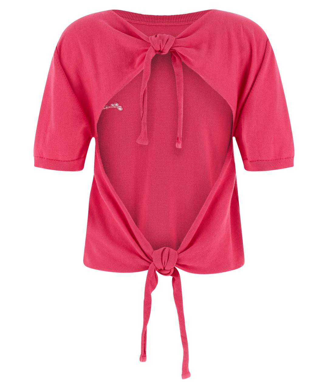 GANNI Фуксия хлопковый джемпер / свитер, фото 2